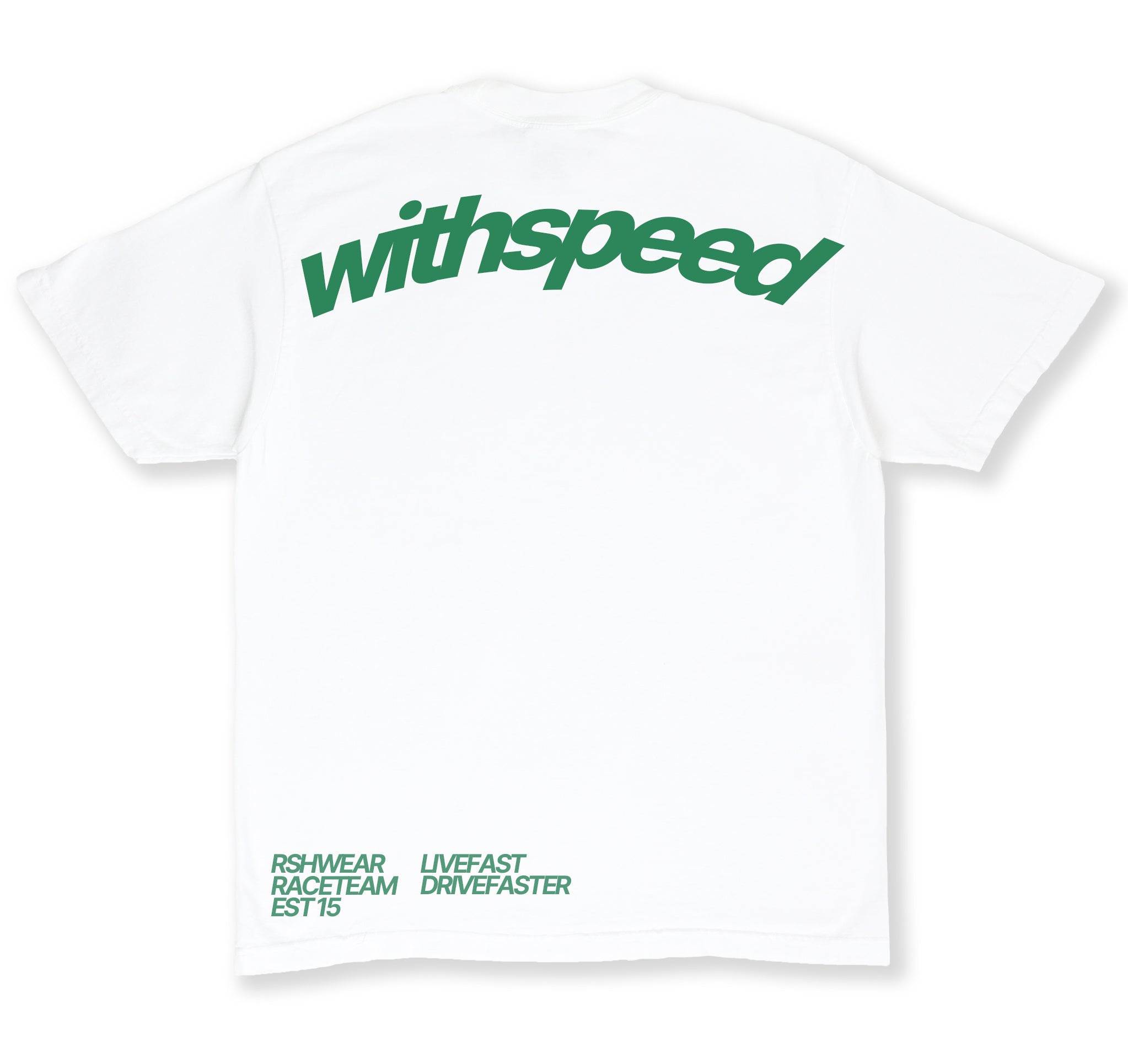 T-Shirt White/Green WithSpeed